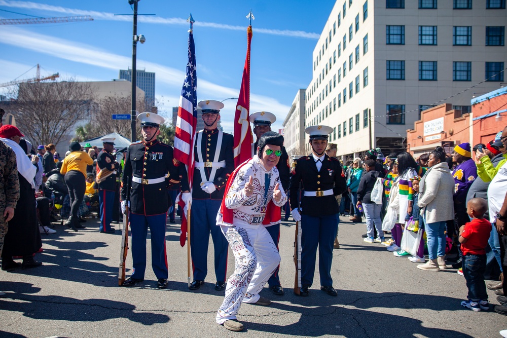 Marines Celebrate Mardi Gras