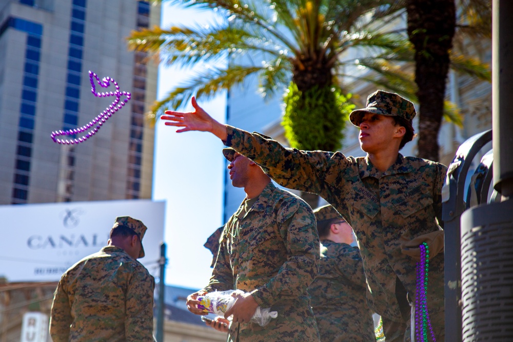 Marines Celebrate Mardi Gras