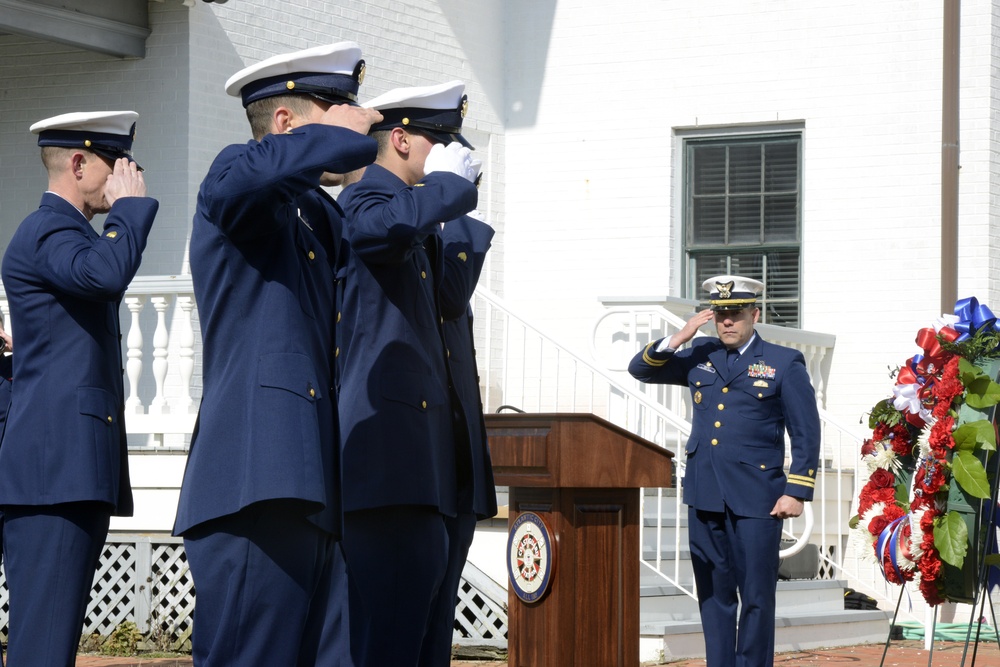 Coast Guard members lay wreaths in honor of historic maritime tragedy