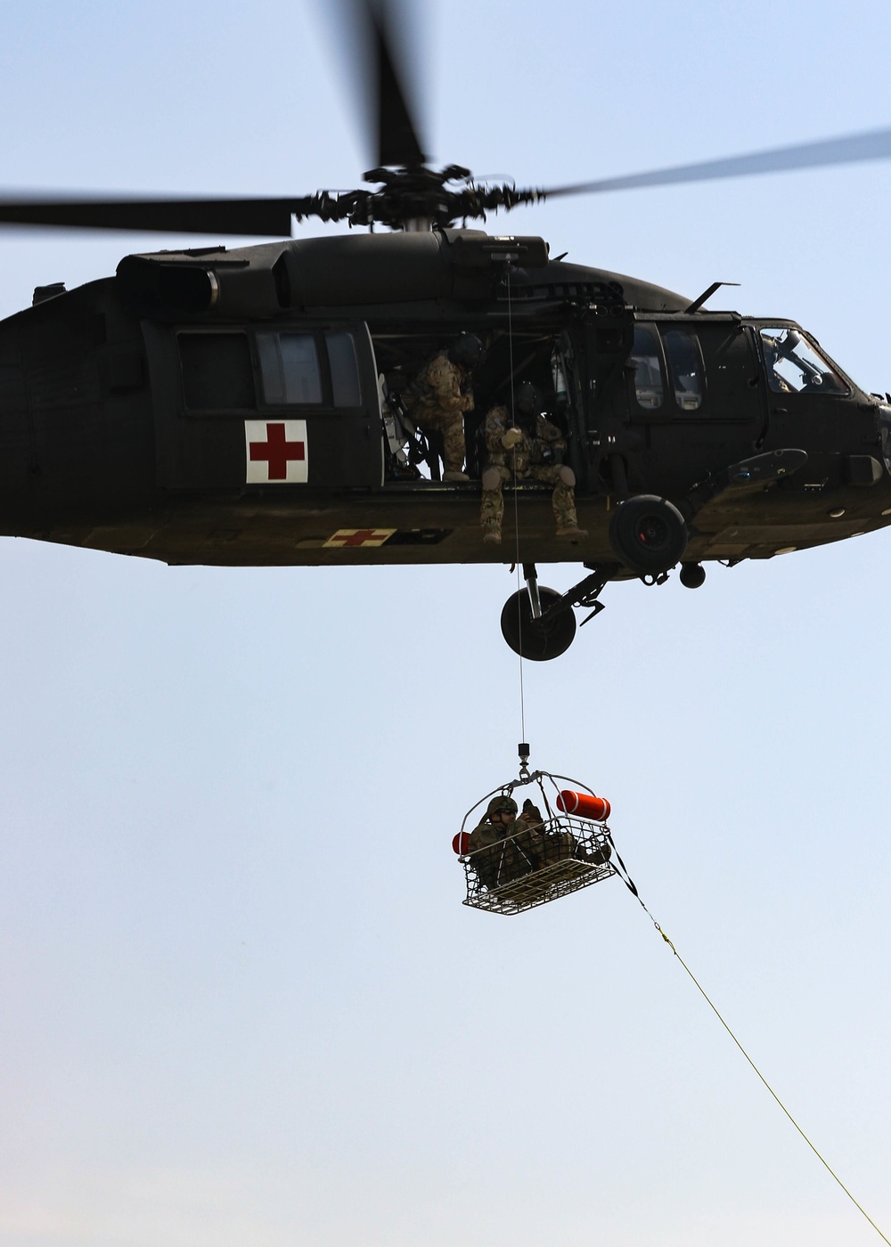MedEvac conducts live hoist operations with military working dogs