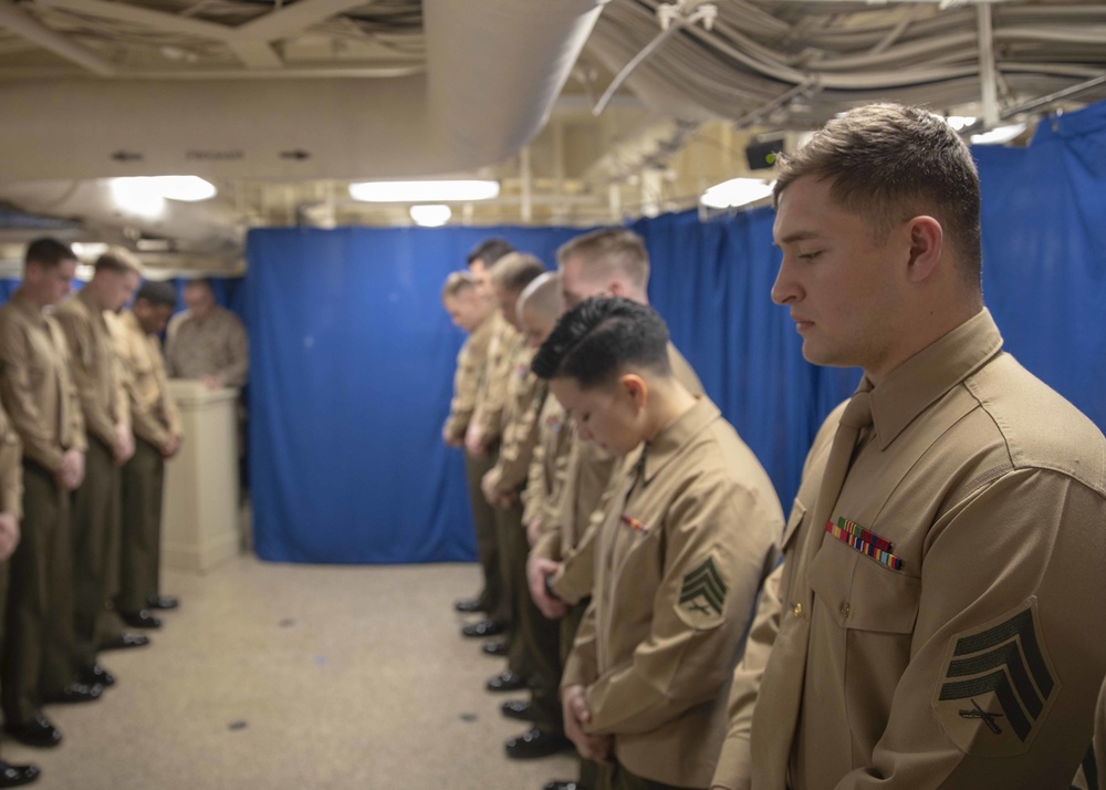 Corporals Course Class 75-19 Graduation, USS Arlington