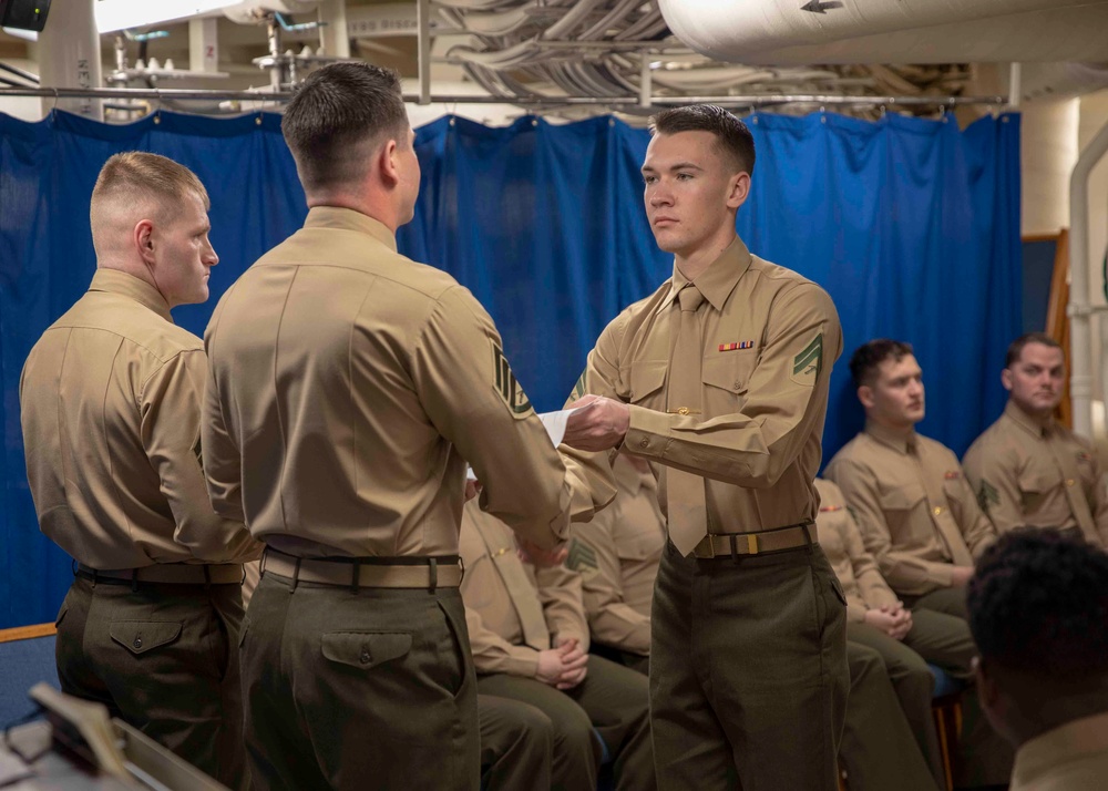 Corporals Course Class 75-19 Graduation, USS Arlington