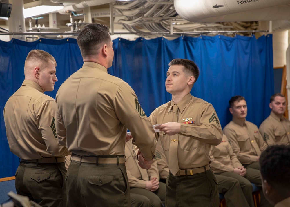 Corporals Course Class 75-19 Graduation, USS Arlington