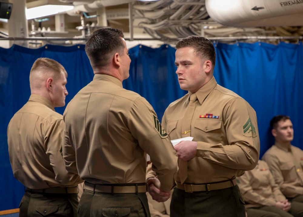Corporals Course Class 75-19 Graduation, USS Arlington