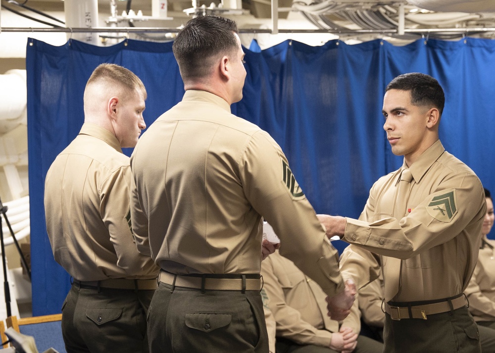 Corporals Course Class 75-19 Graduation, USS Arlington