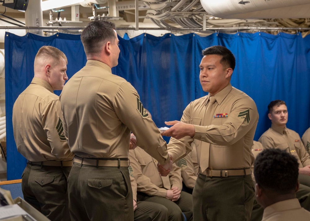 Corporals Course Class 75-19 Graduation, USS Arlington