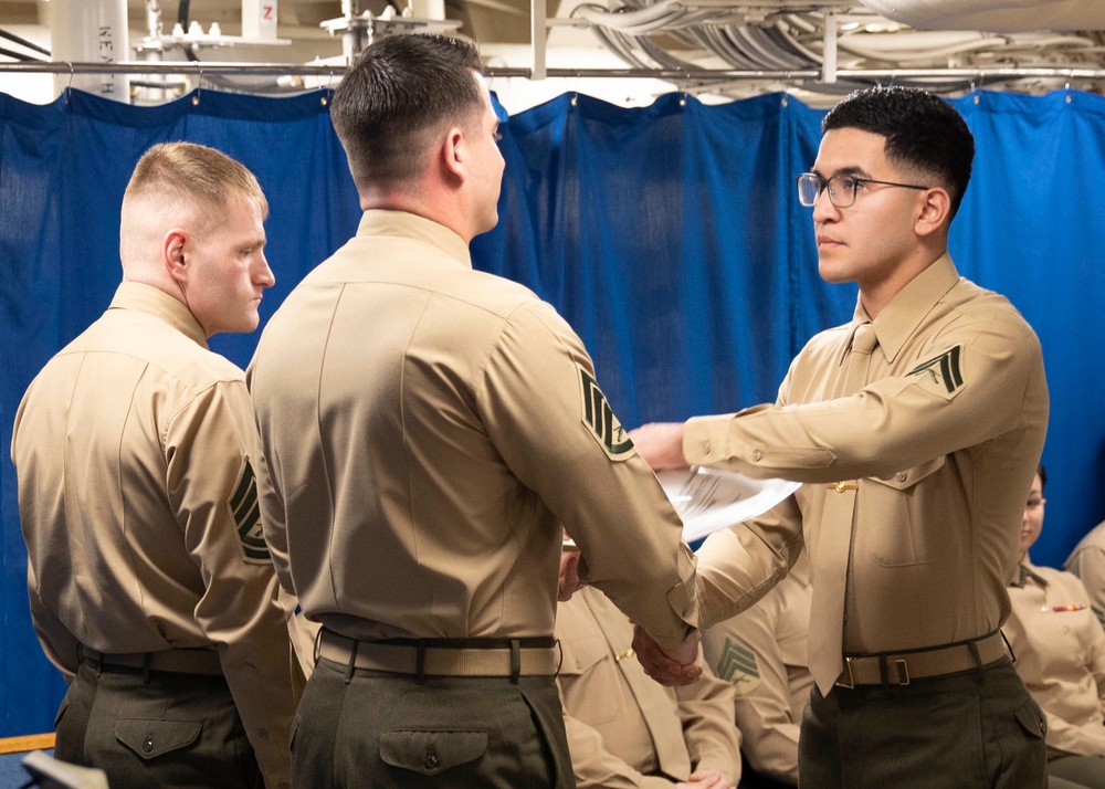 Corporals Course Class 75-19 Graduation, USS Arlington
