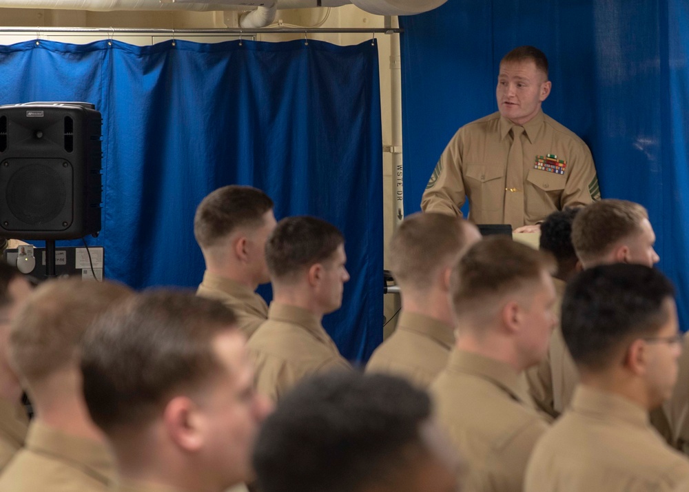 Corporals Course Class 75-19 Graduation, USS Arlington