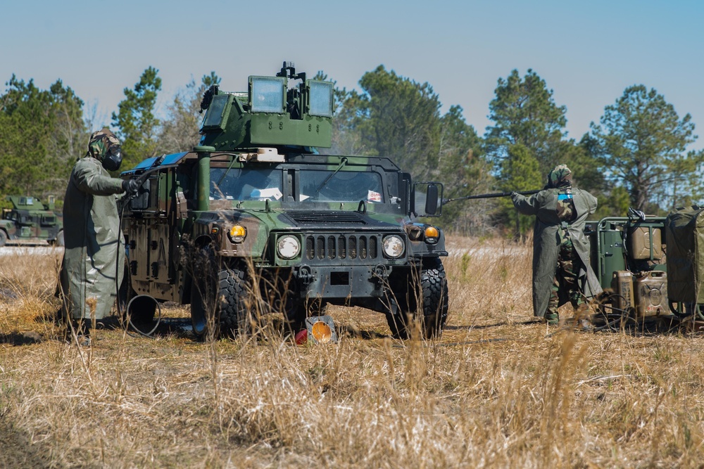 CLR-27 Integrates with 2nd Battalion 2nd Marine Regiment for Decontamination Training