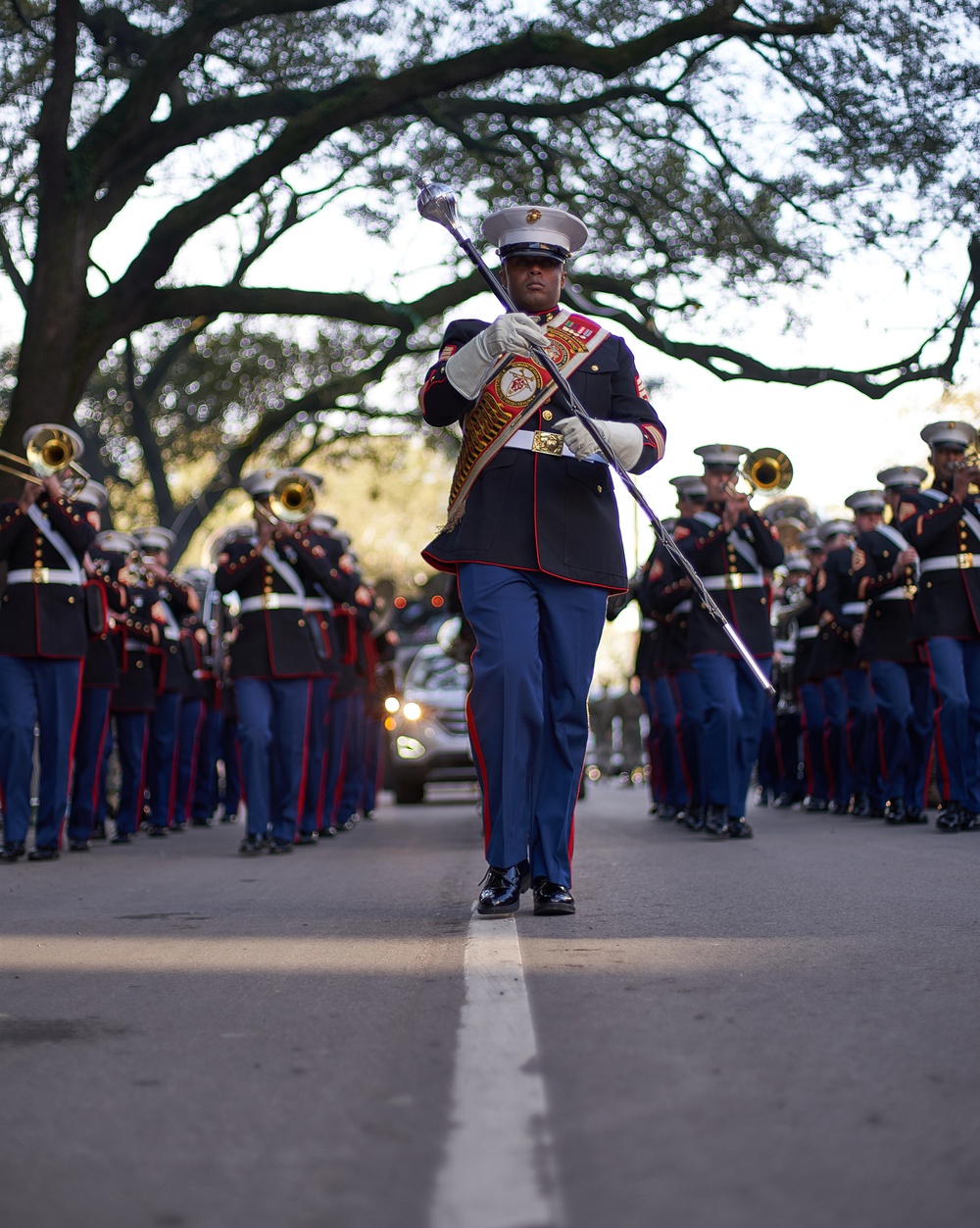 Marines participate in Mardi Gras
