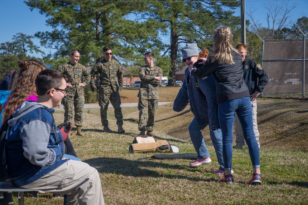 Students get a glimpse of Military Working Dogs in action