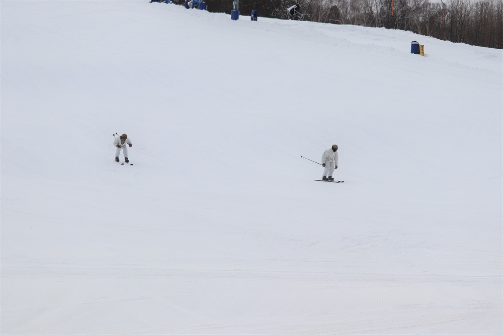 Students for Cold-Weather Operations Course Class 19-05 complete skiing familiarization at Fort McCoy