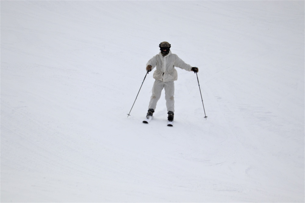 Students for Cold-Weather Operations Course Class 19-05 complete skiing familiarization at Fort McCoy