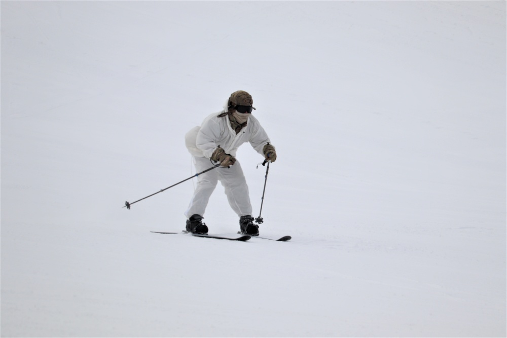 Students for Cold-Weather Operations Course Class 19-05 complete skiing familiarization at Fort McCoy