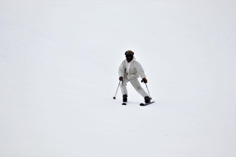 Students for Cold-Weather Operations Course Class 19-05 complete skiing familiarization at Fort McCoy