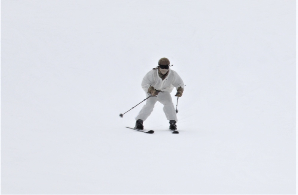 Students for Cold-Weather Operations Course Class 19-05 complete skiing familiarization at Fort McCoy