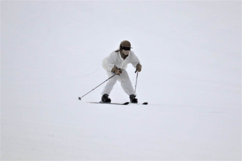 Students for Cold-Weather Operations Course Class 19-05 complete skiing familiarization at Fort McCoy