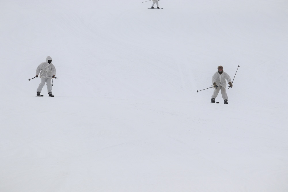 Students for Cold-Weather Operations Course Class 19-05 complete skiing familiarization at Fort McCoy