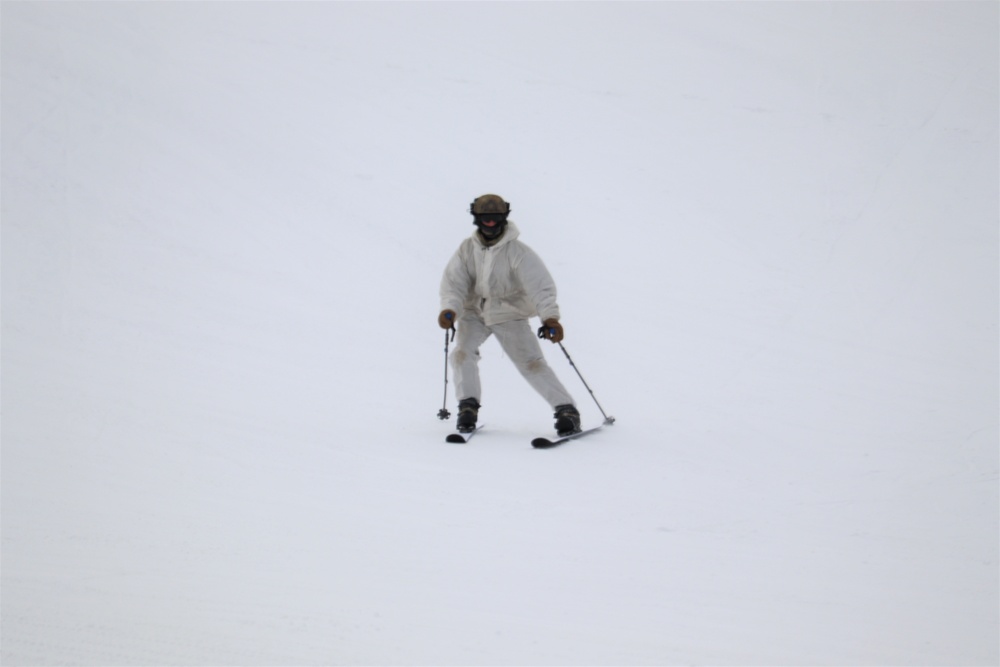 Students for Cold-Weather Operations Course Class 19-05 complete skiing familiarization at Fort McCoy