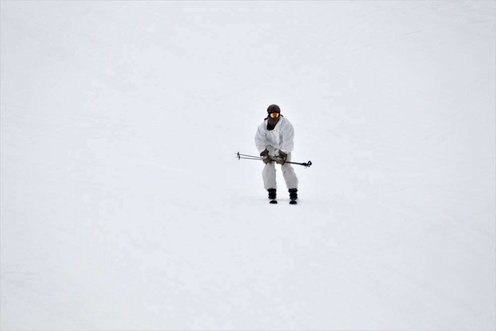 Students for Cold-Weather Operations Course Class 19-05 complete skiing familiarization at Fort McCoy