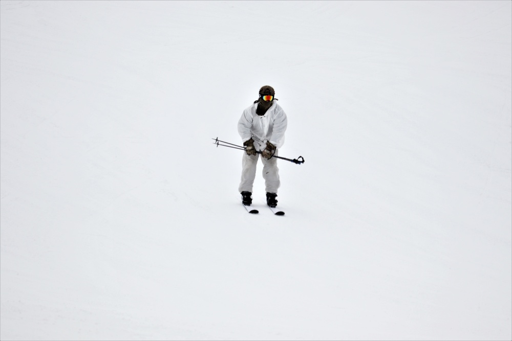 Students for Cold-Weather Operations Course Class 19-05 complete skiing familiarization at Fort McCoy