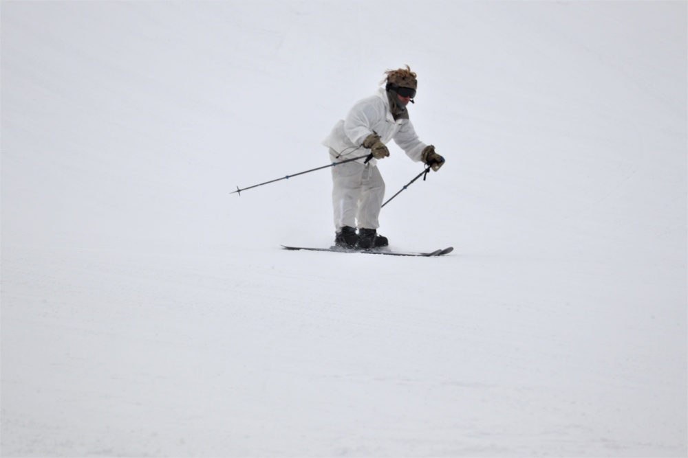 Students for Cold-Weather Operations Course Class 19-05 complete skiing familiarization at Fort McCoy