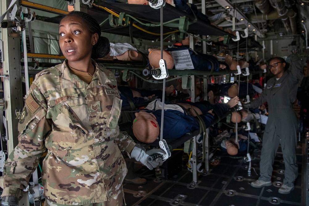 Multiple ANG units particpate in aeromedical evacuation training during PATRIOT South 19