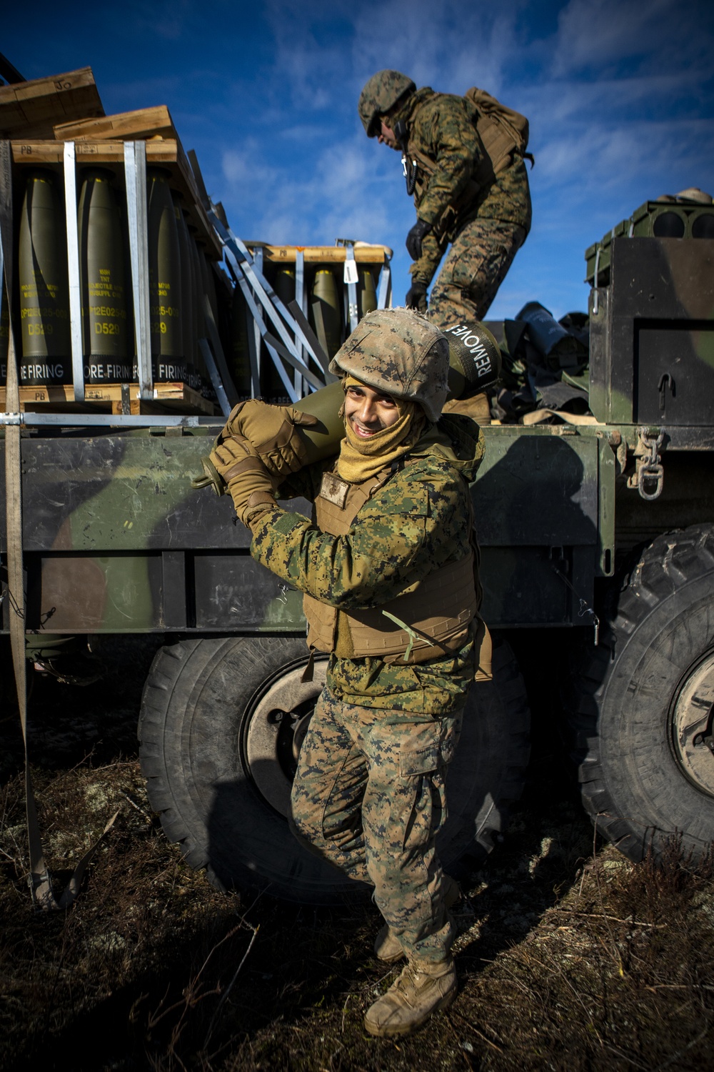 3rd Battalion, 14th Marines Fire M777 Howitzers During Exercise Dynamic Front 19