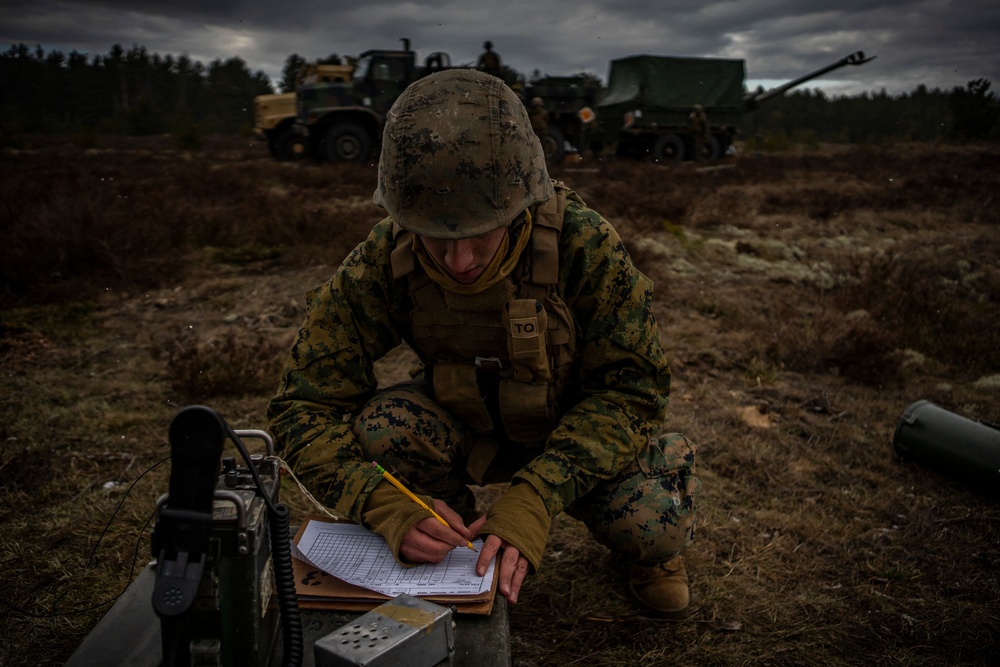 3rd Battalion, 14th Marines Fire M777 Howitzers During Exercise Dynamic Front 19