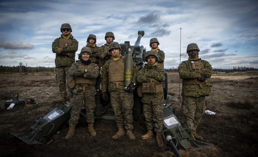 3rd Battalion, 14th Marines Fire M777 Howitzers During Exercise Dynamic Front 19