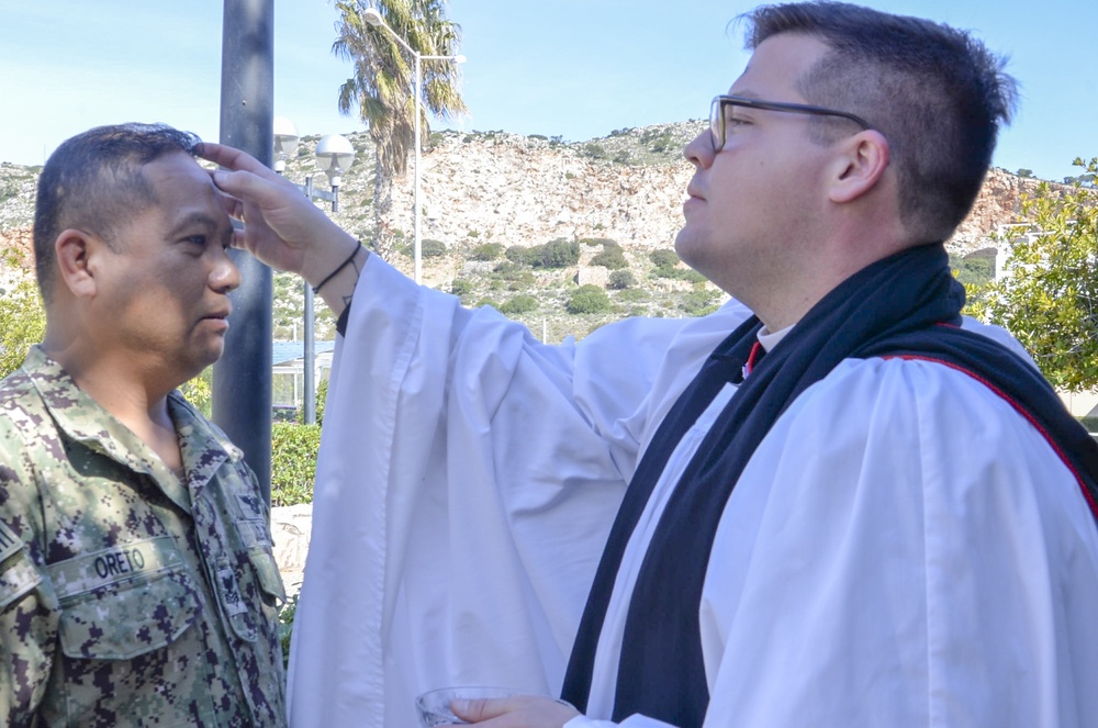 NSA Souda Bay Chaplain Holds Ash Wednesday Ceremony