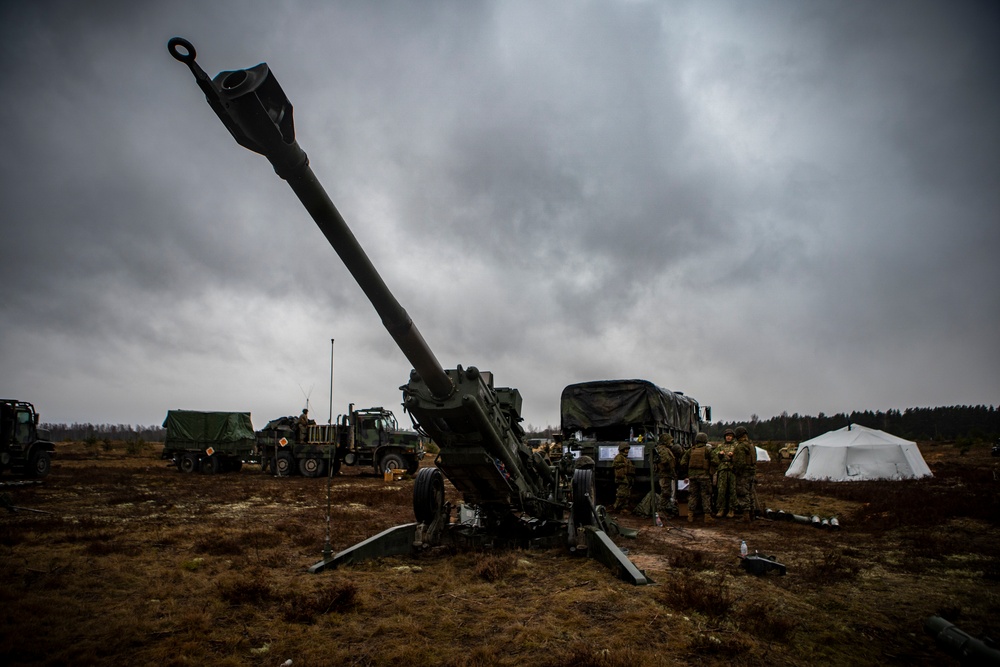 Marines Fire M777 Howitzers in Latvia During Exercise Dynamic Front 19