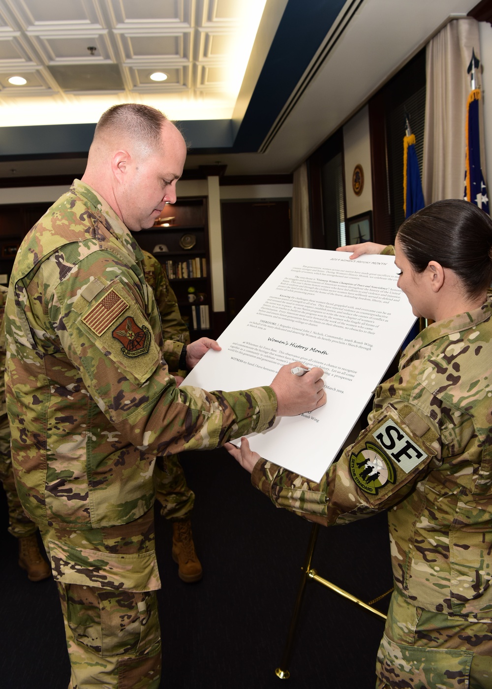 Whiteman AFB Women’s History Month proclamation signing