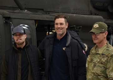 Nashville Predators broadcasters Chris Mason and Hal Gill visit Berry Field