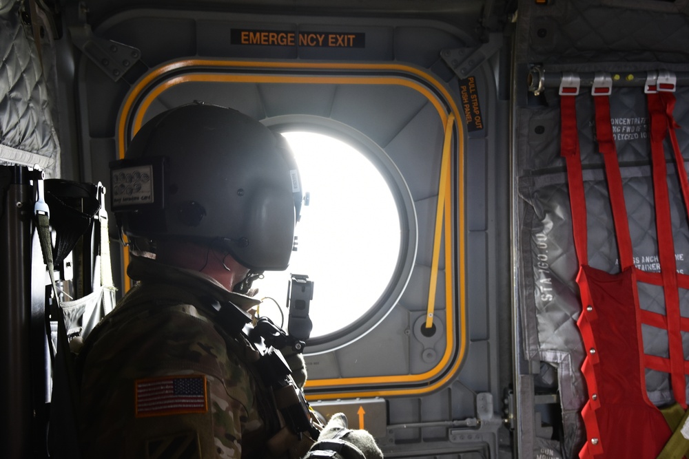 Crew chief observes window