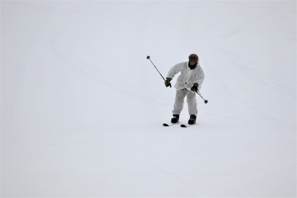 Students for Cold-Weather Operations Course Class 19-05 complete skiing familiarization at Fort McCoy