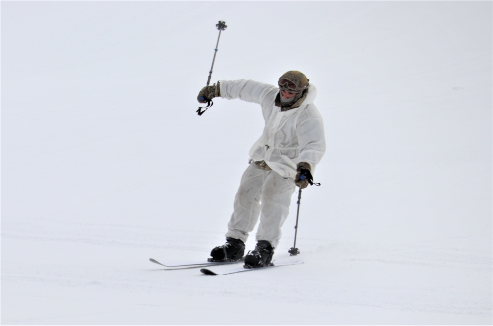 Students for Cold-Weather Operations Course Class 19-05 complete skiing familiarization at Fort McCoy