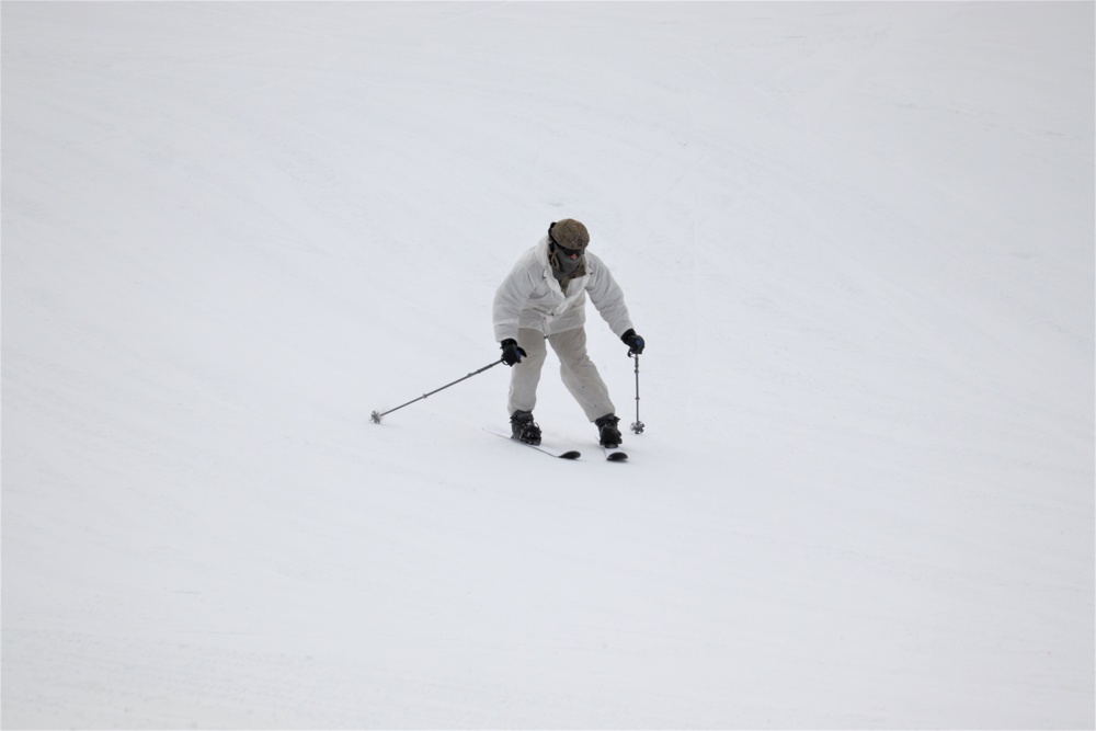 Students for Cold-Weather Operations Course Class 19-05 complete skiing familiarization at Fort McCoy