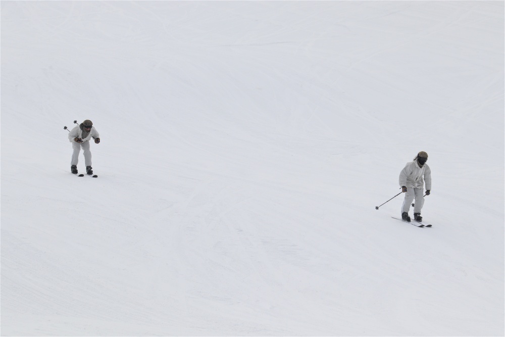 Students for Cold-Weather Operations Course Class 19-05 complete skiing familiarization at Fort McCoy