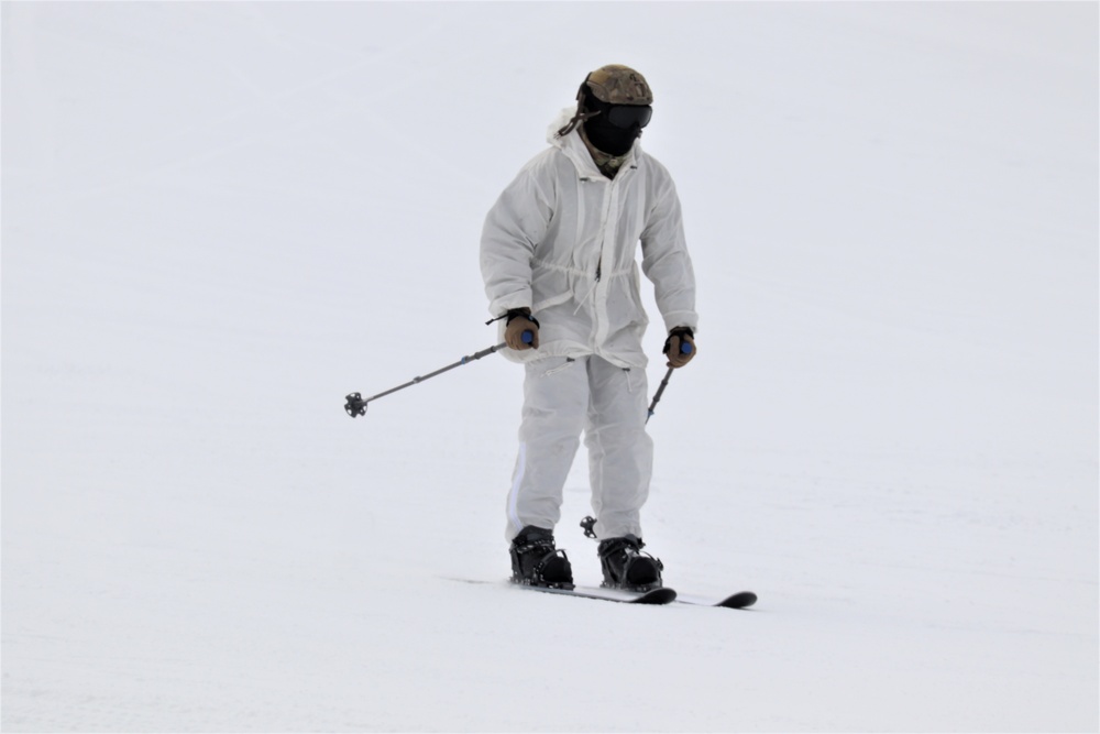 Students for Cold-Weather Operations Course Class 19-05 complete skiing familiarization at Fort McCoy