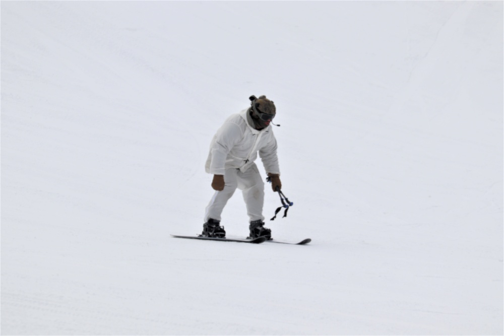 Students for Cold-Weather Operations Course Class 19-05 complete skiing familiarization at Fort McCoy