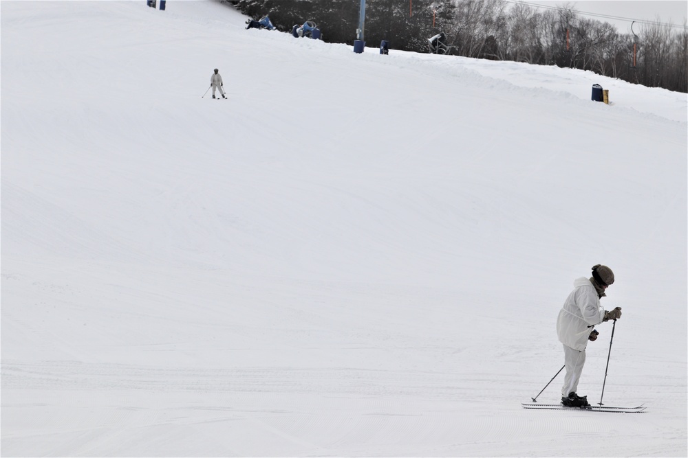 Students for Cold-Weather Operations Course Class 19-05 complete skiing familiarization at Fort McCoy