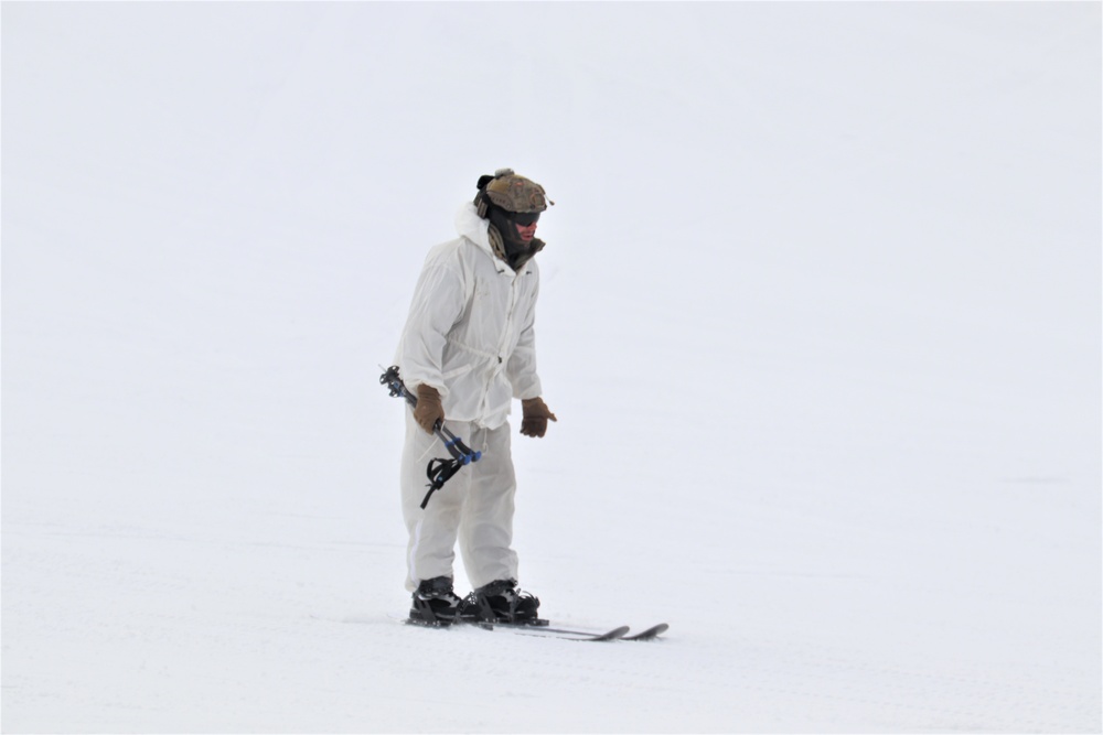 Students for Cold-Weather Operations Course Class 19-05 complete skiing familiarization at Fort McCoy