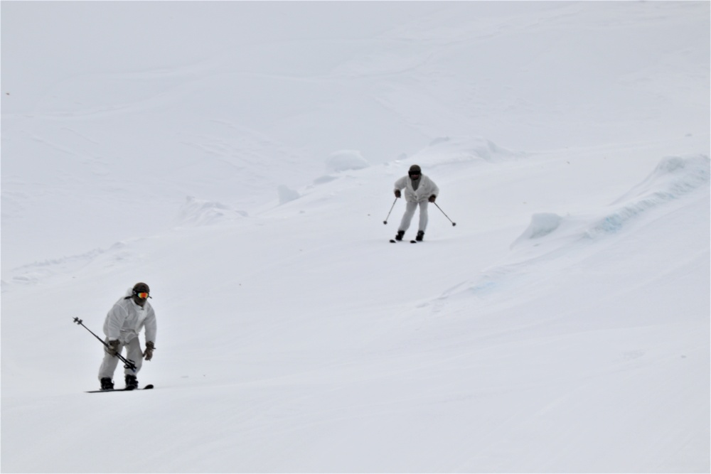 Students for Cold-Weather Operations Course Class 19-05 complete skiing familiarization at Fort McCoy