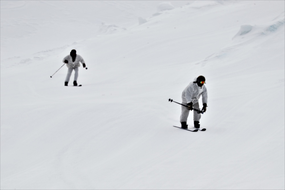 Students for Cold-Weather Operations Course Class 19-05 complete skiing familiarization at Fort McCoy