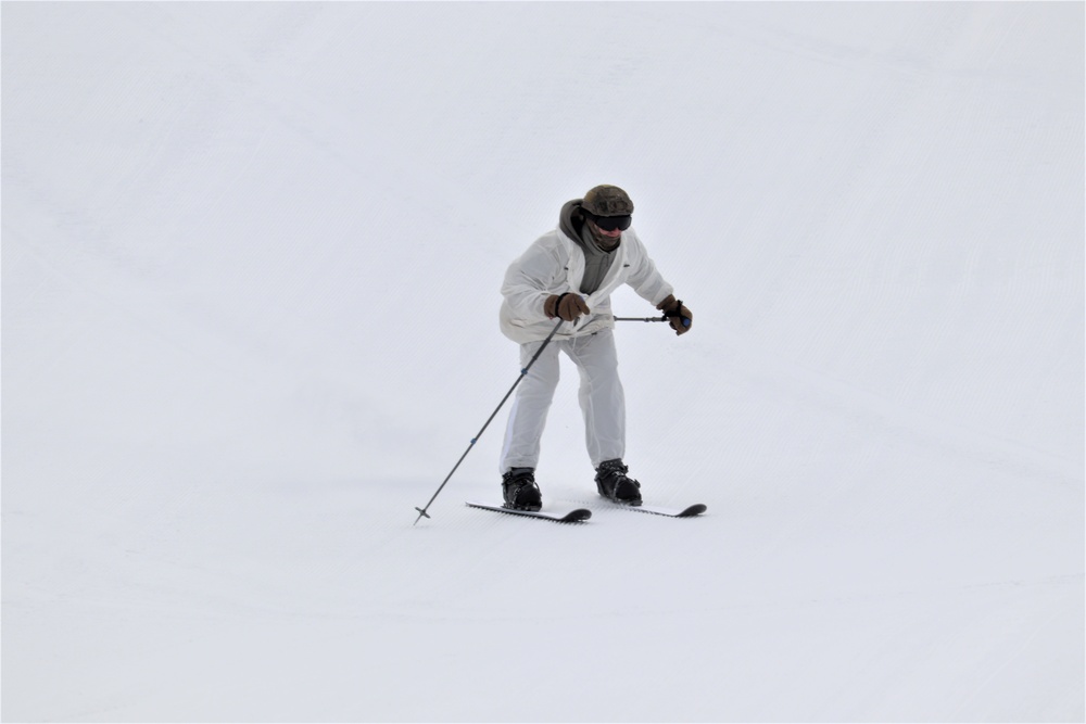 Students for Cold-Weather Operations Course Class 19-05 complete skiing familiarization at Fort McCoy