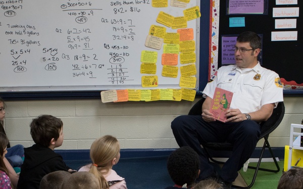 Cherry Point Firefighters read to local elementary school students