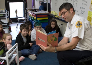 Cherry Point Firefighters read to local elementary school students
