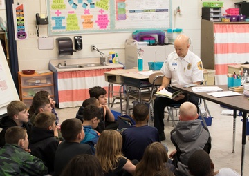 Cherry Point Firefighters read to local elementary school students