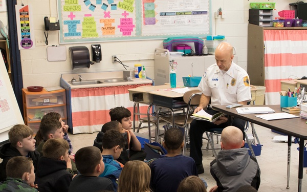Cherry Point Firefighters read to local elementary school students